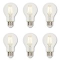 Westinghouse Bulb LED Dimmablemable 6.5W 120V A19 Filament 2700K Clear E26 Med Base, 6PK 5316520